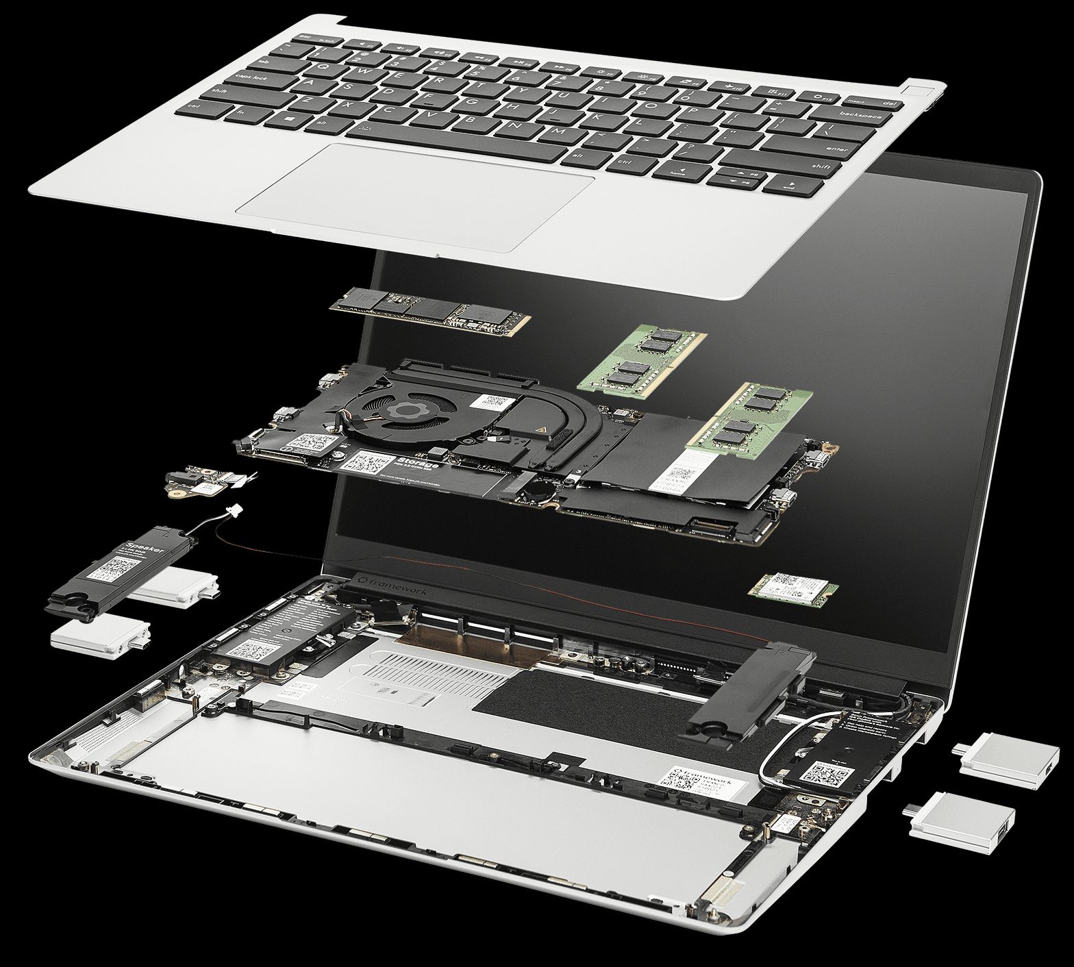 framework breakdown - https://frame.work/assets/pdp/laptop_breakout-af05a1150a781124d969d3294c790ec8afa388fef3cc6a64c9331083646a688c.png